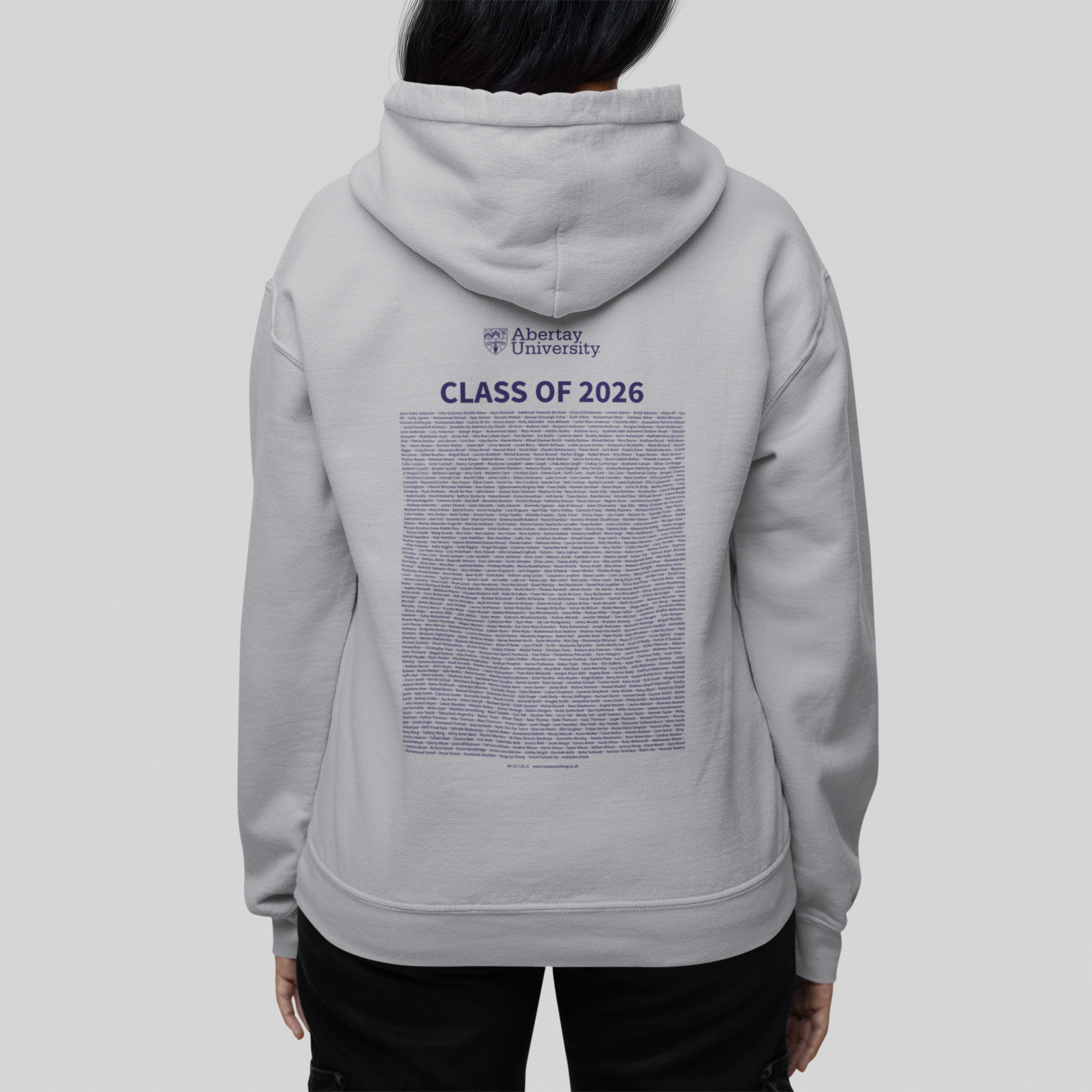 Abertay University - Graduation Names-list - Zip Hoodie