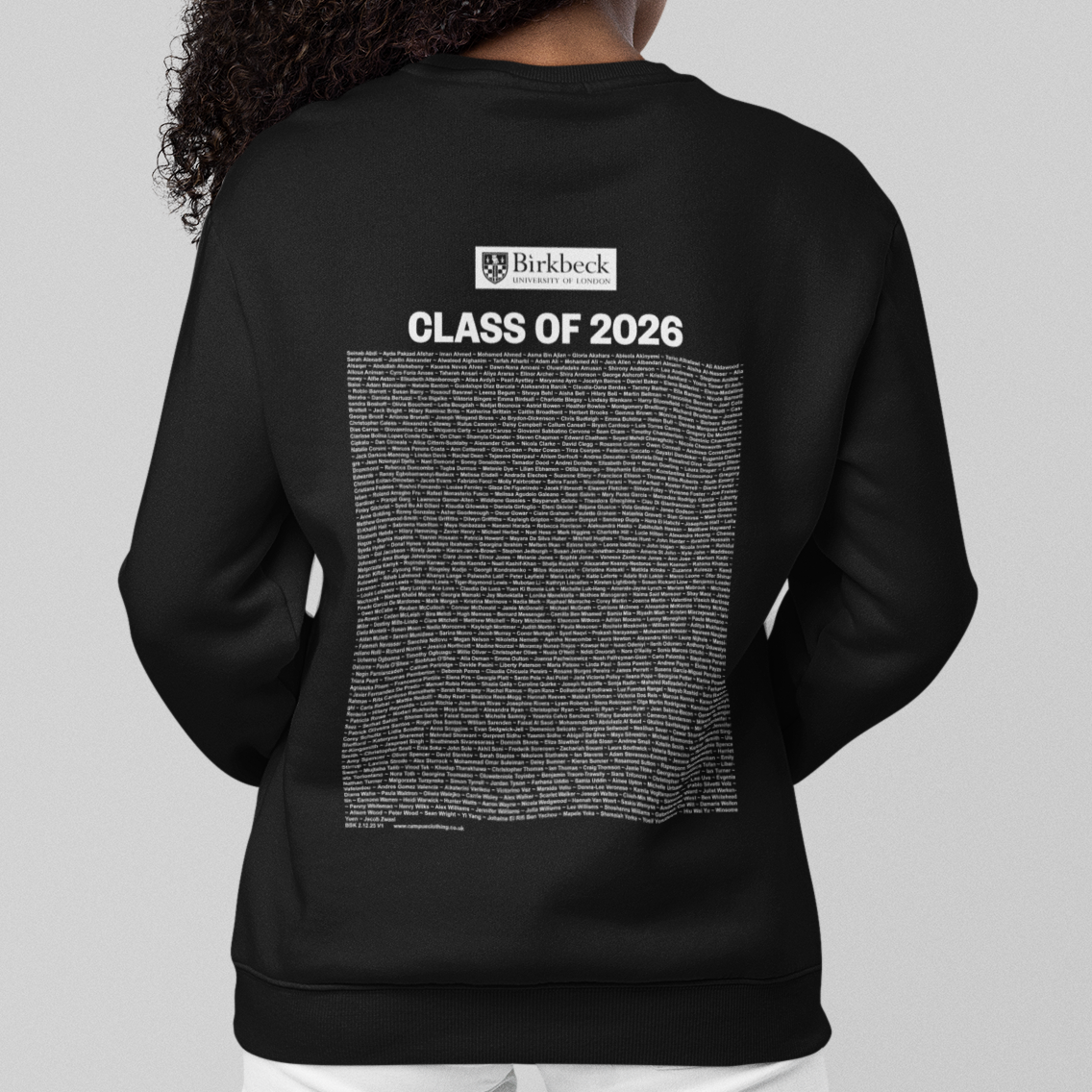Birkbeck, University of London - Graduation Names-list - Organic Sweatshirt