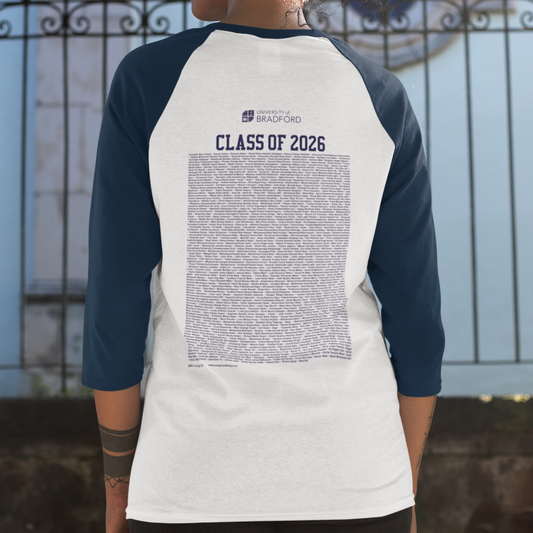 University of Bradford - Graduation Names-list - Fitted Baseball T-shirt