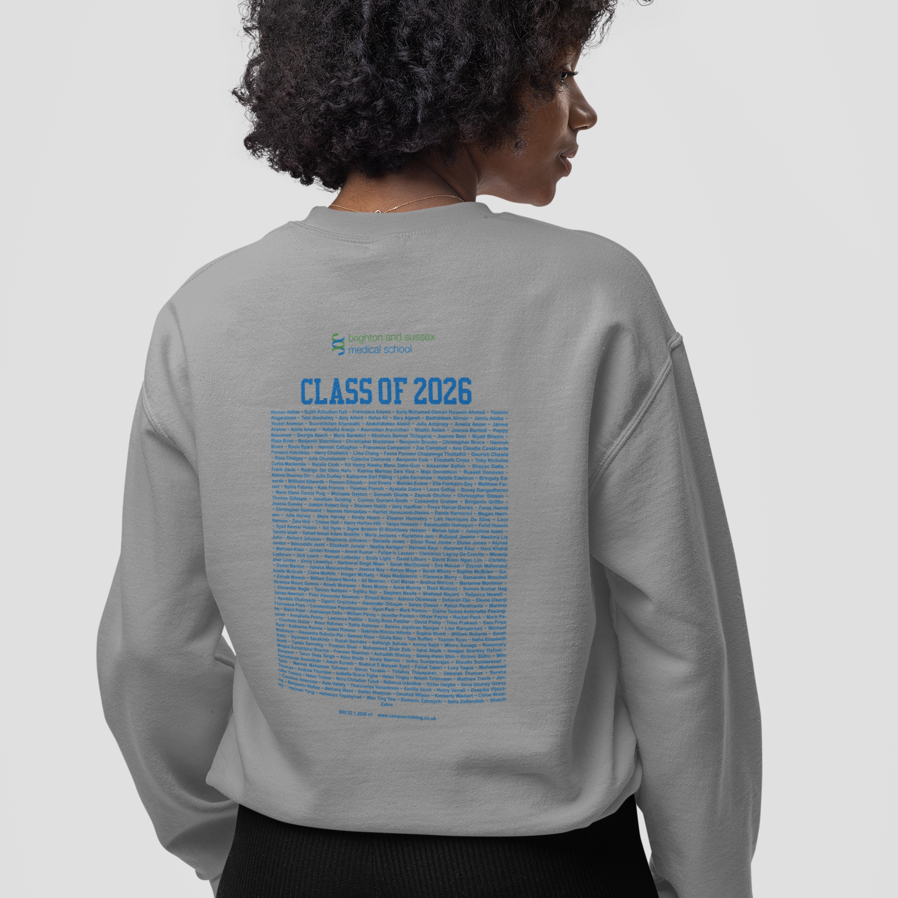 Brighton & Sussex Medical School - Graduation Names-list - Organic Sweatshirt