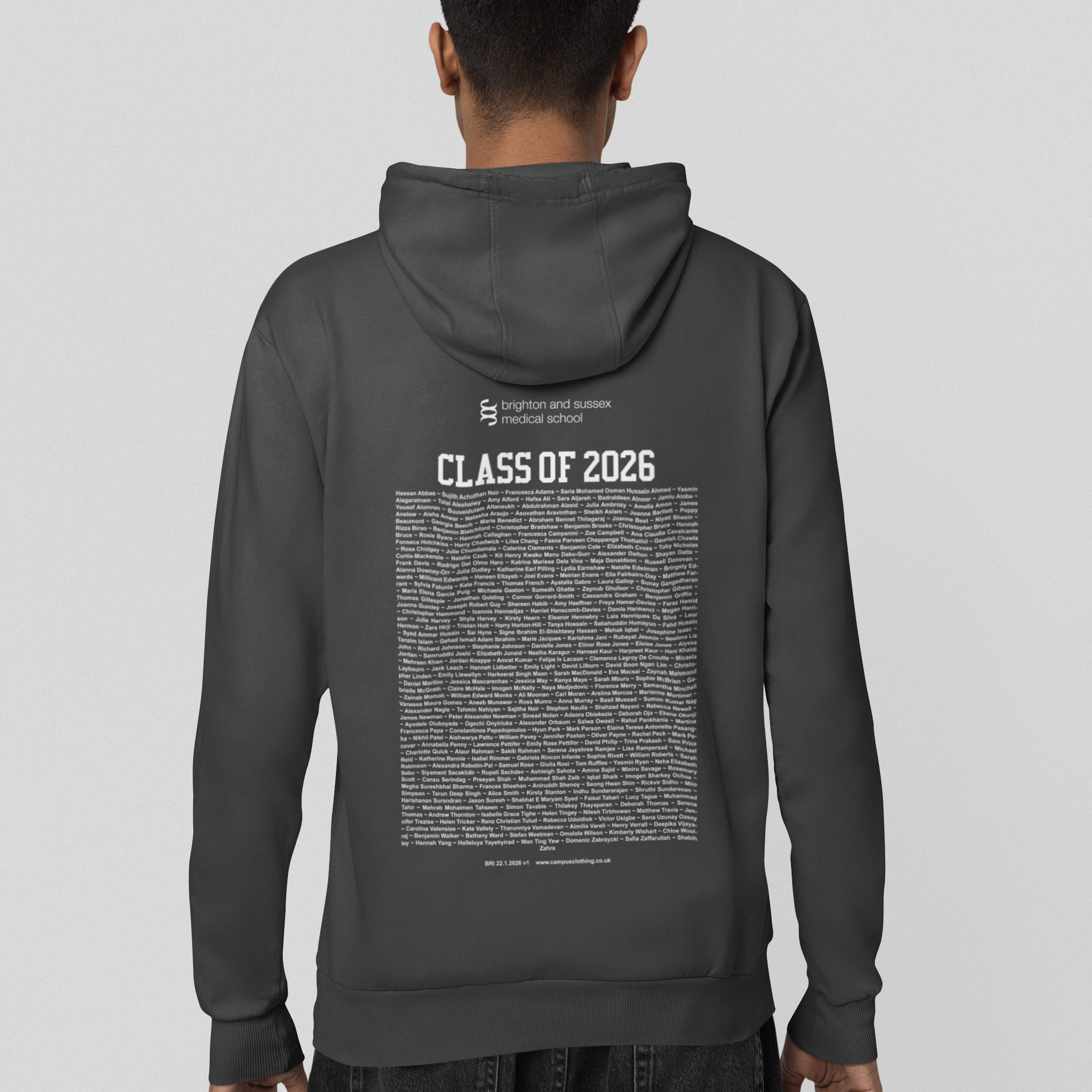 Brighton & Sussex Medical School - Graduation Names-list - Zip Hoodie