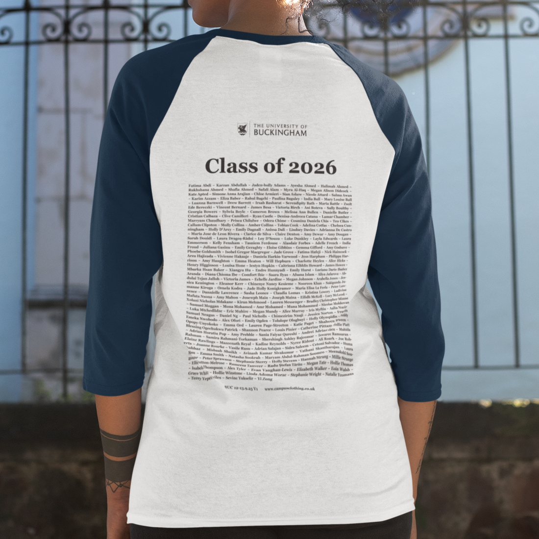 University of Buckingham - Graduation Names-list - Fitted Baseball T-shirt