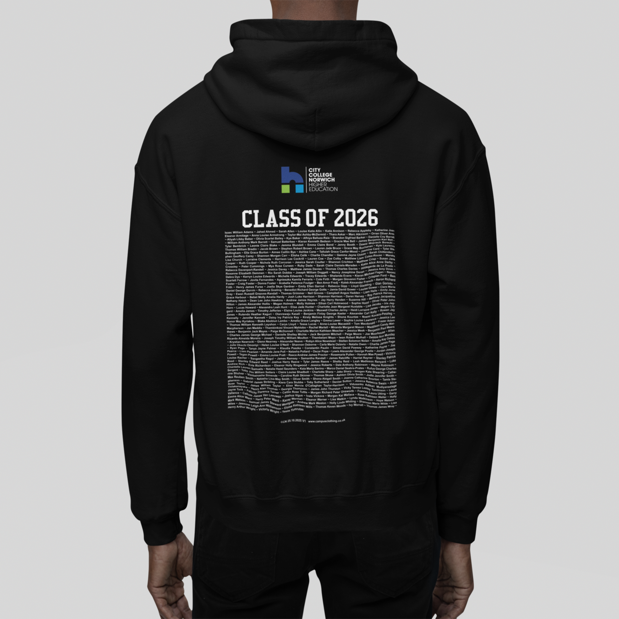 City College Norwich - Graduation Names-list - Zip Hoodie
