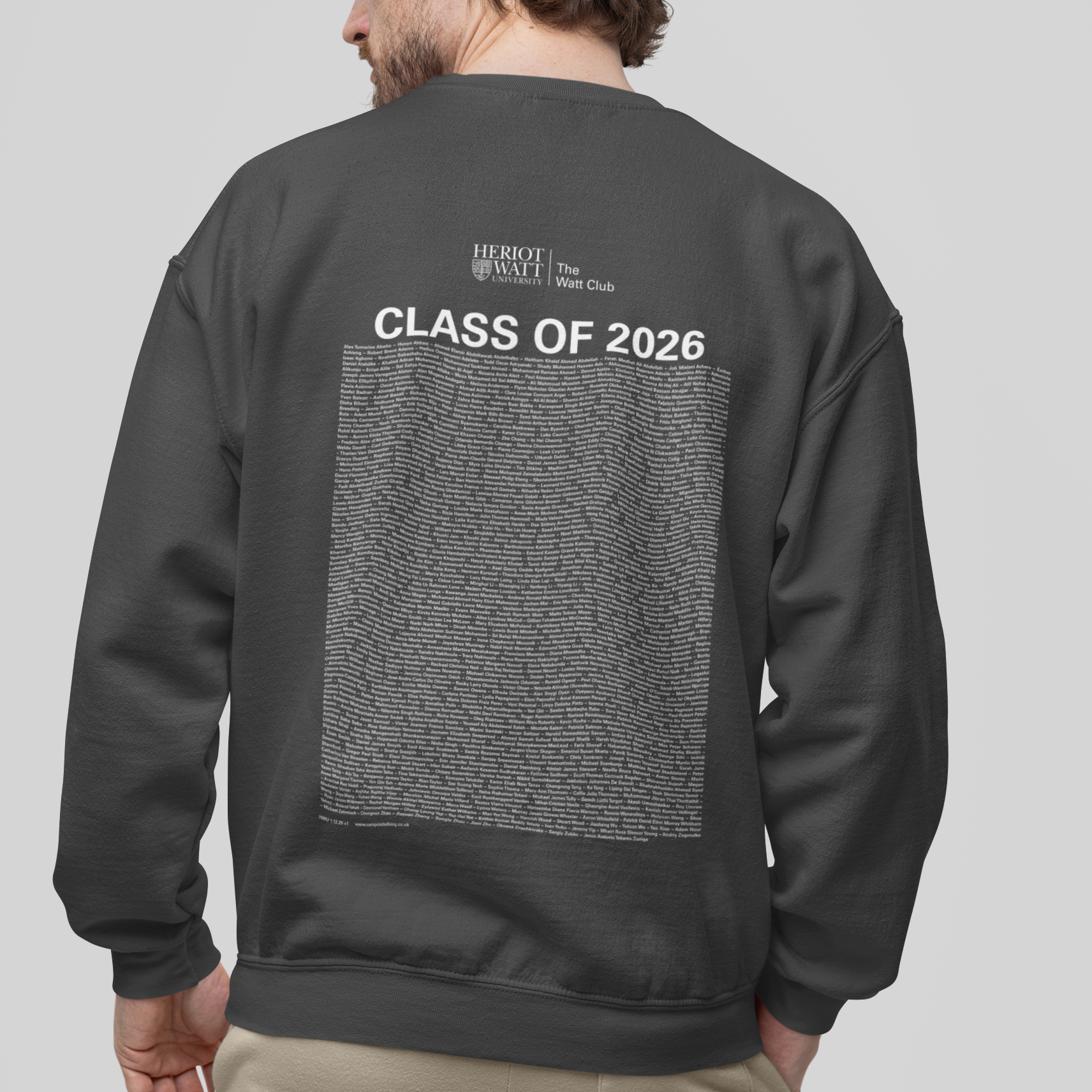 Heriot-Watt University - Graduation Names-list - Organic Sweatshirt