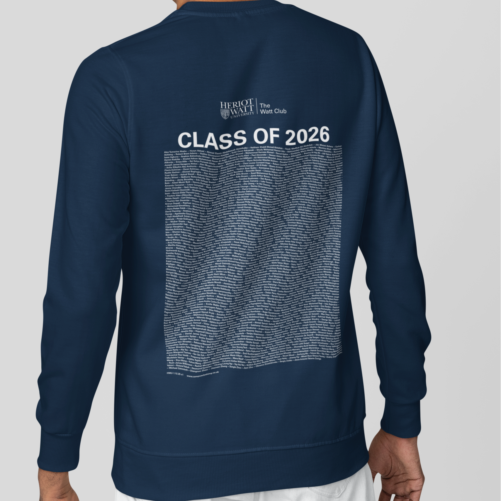 Heriot-Watt University - Graduation Names-list - Organic Sweatshirt