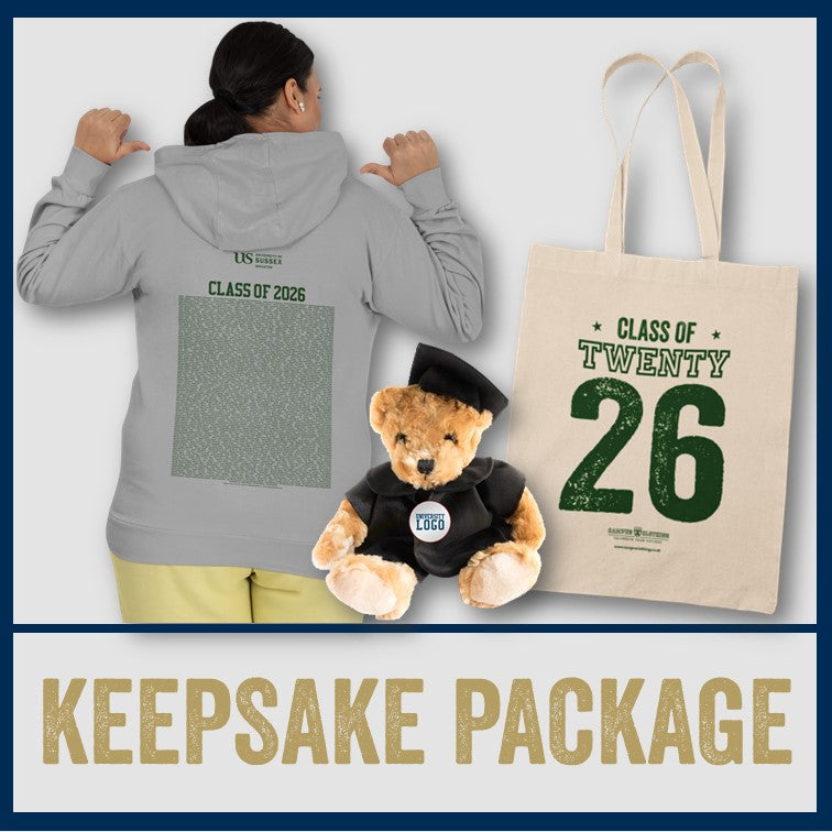 University of Sussex - Keepsake Package - Graduation Hoodie, Bear & Tote Bag
