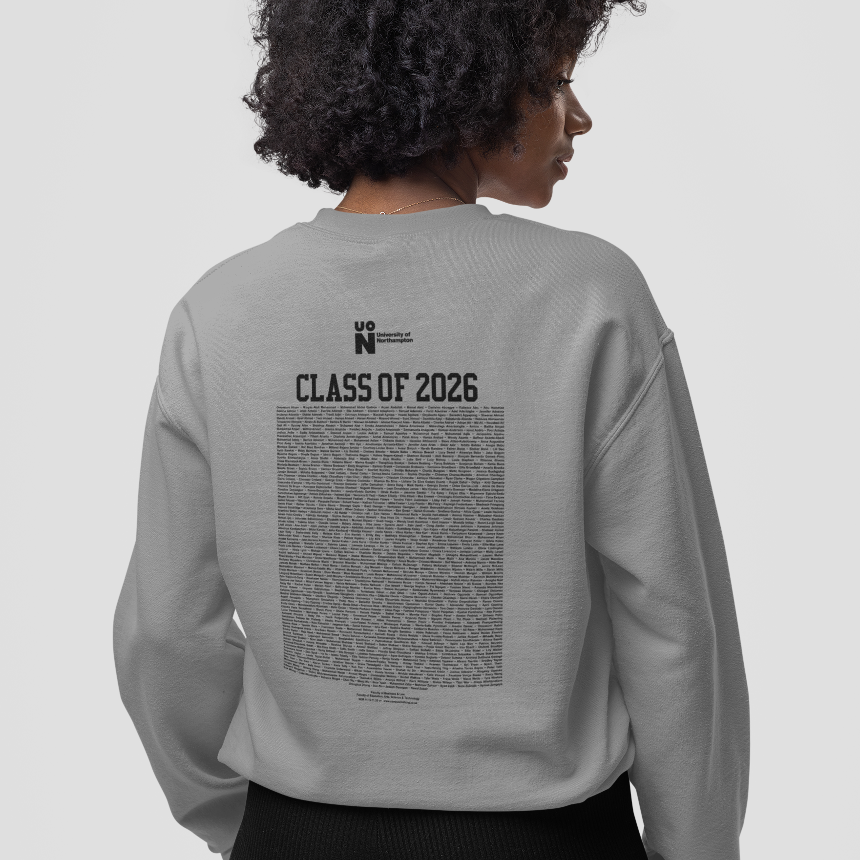 University of Northampton - Graduation Names-list - Organic Sweatshirt