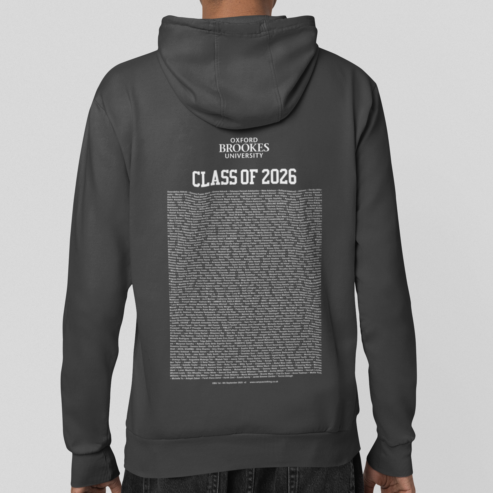 Oxford Brookes University - Graduation Names-list - Hoodie