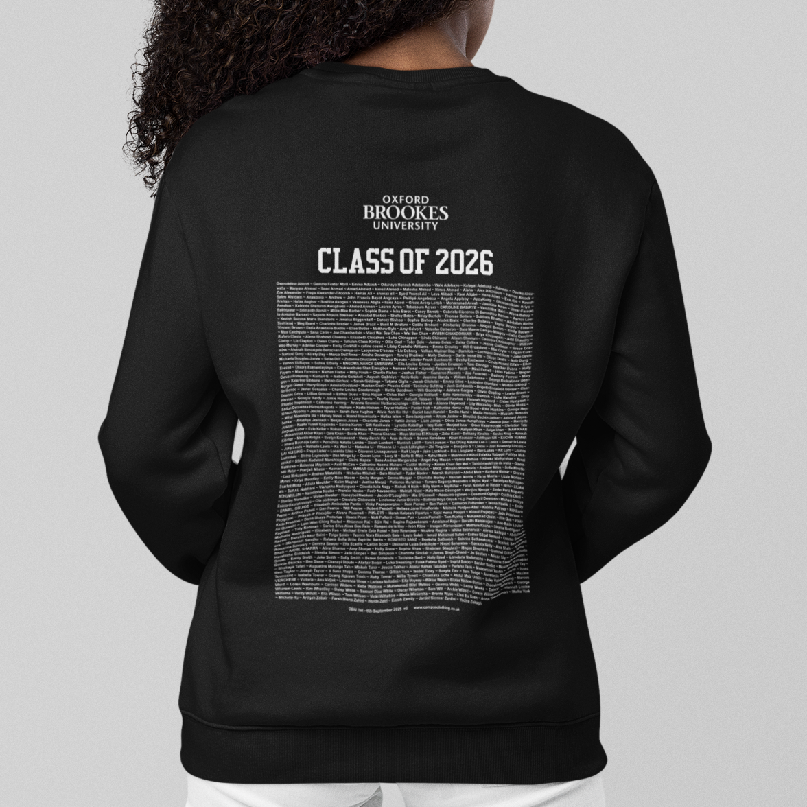 Oxford Brookes University - Graduation Names-list - Organic Sweatshirt