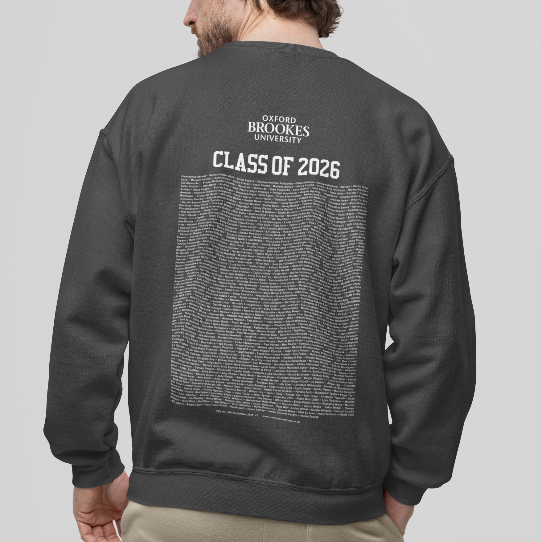 Oxford Brookes University - Graduation Names-list - Organic Sweatshirt