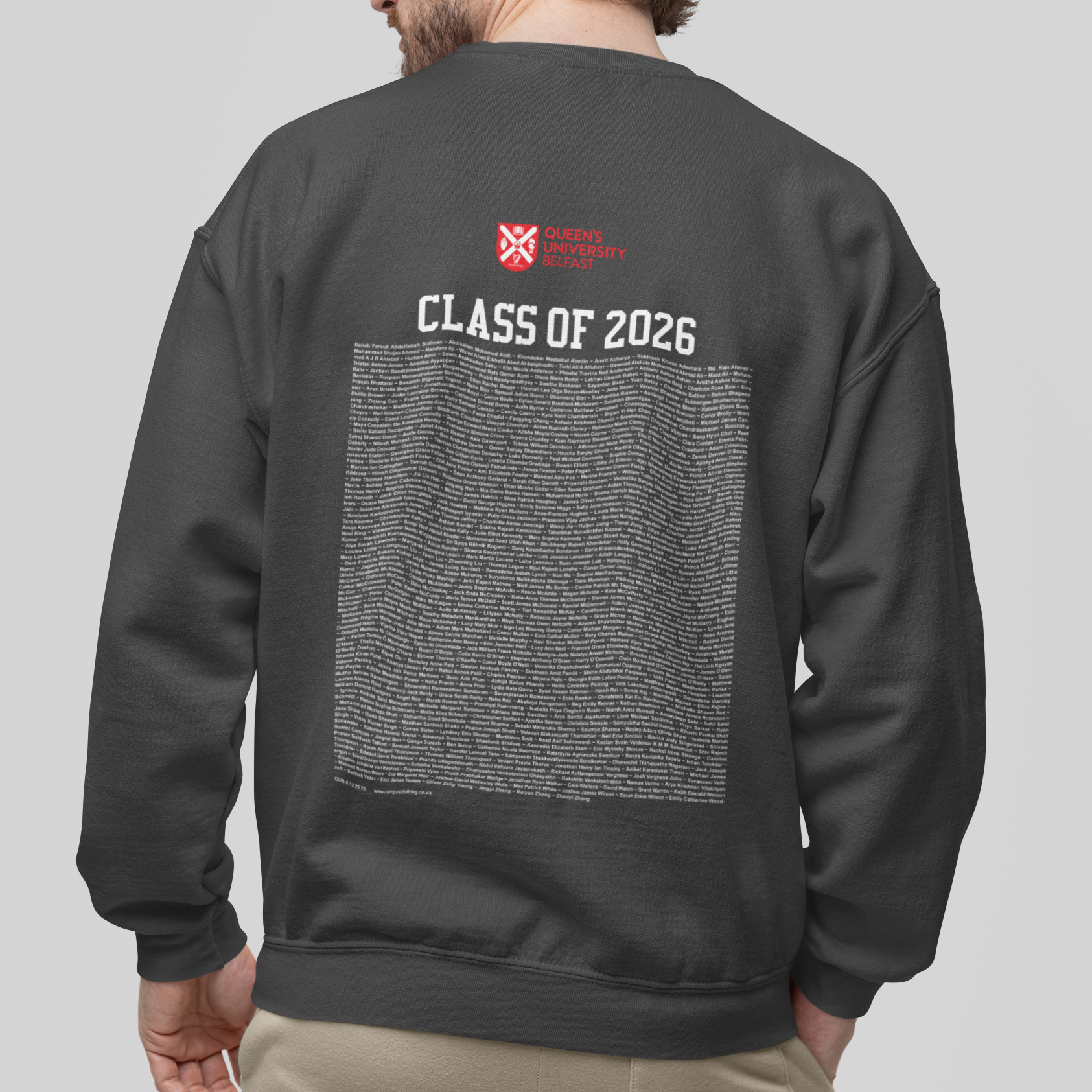Queen's University Belfast - Graduation Names-list - Organic Sweatshirt