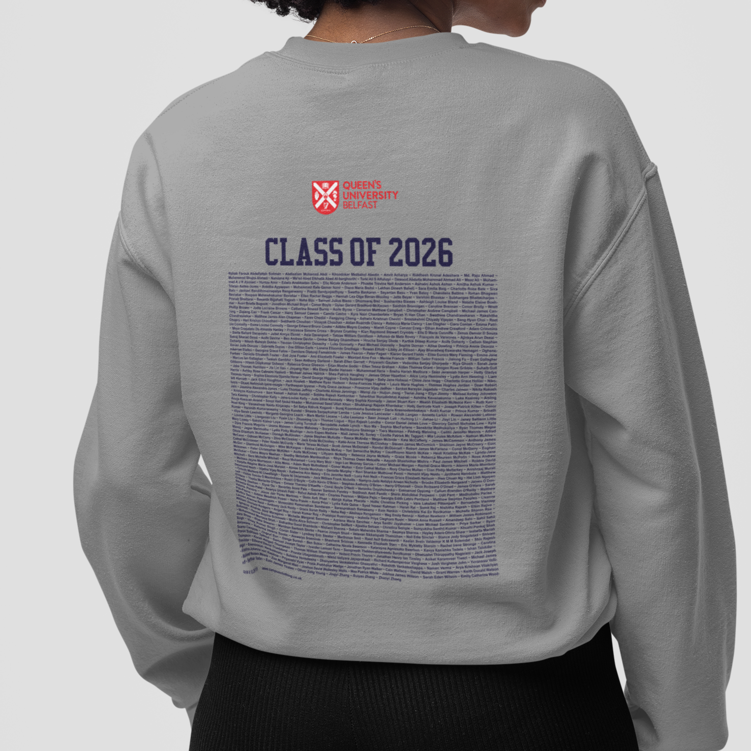 Queen's University Belfast - Graduation Names-list - Organic Sweatshirt
