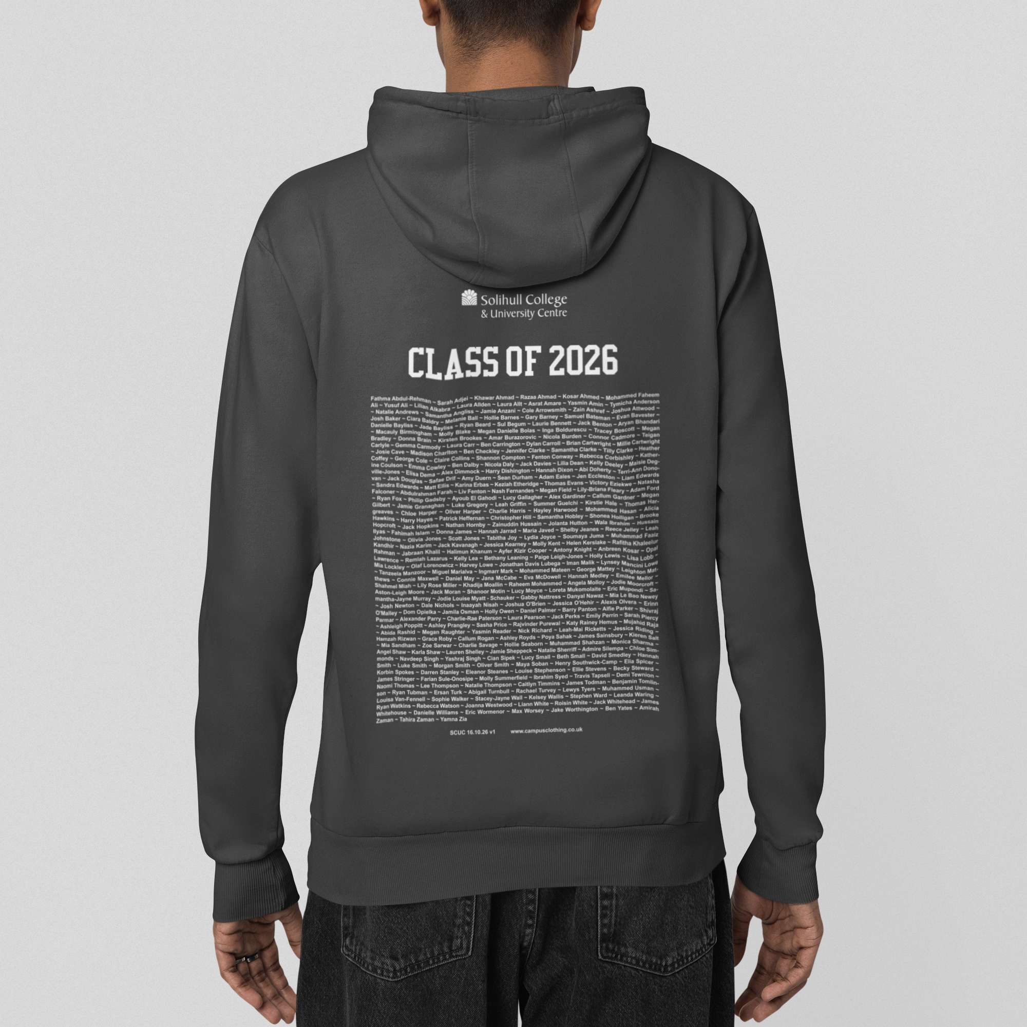 Solihull College and University Centre - Graduation Names-list - Zip Hoodie