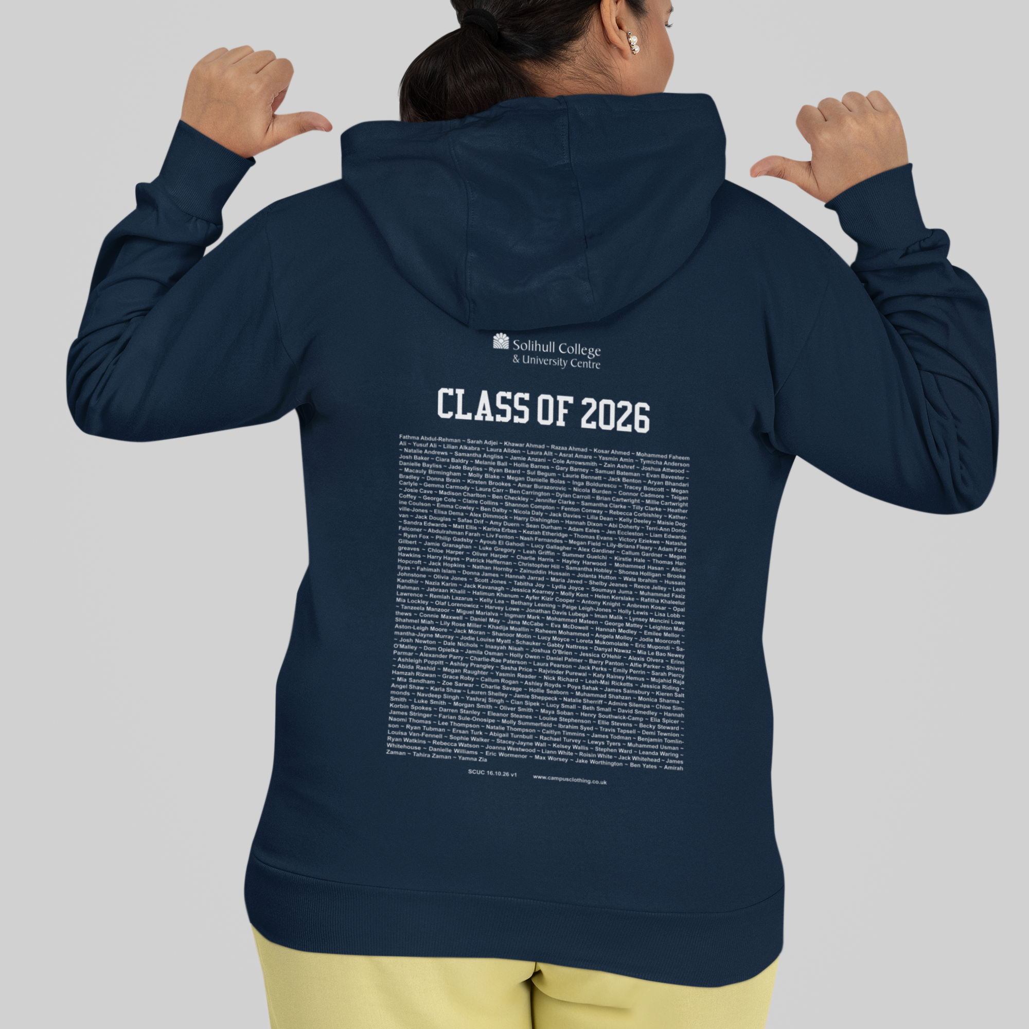 Solihull College and University Centre - Graduation Names-list - Zip Hoodie