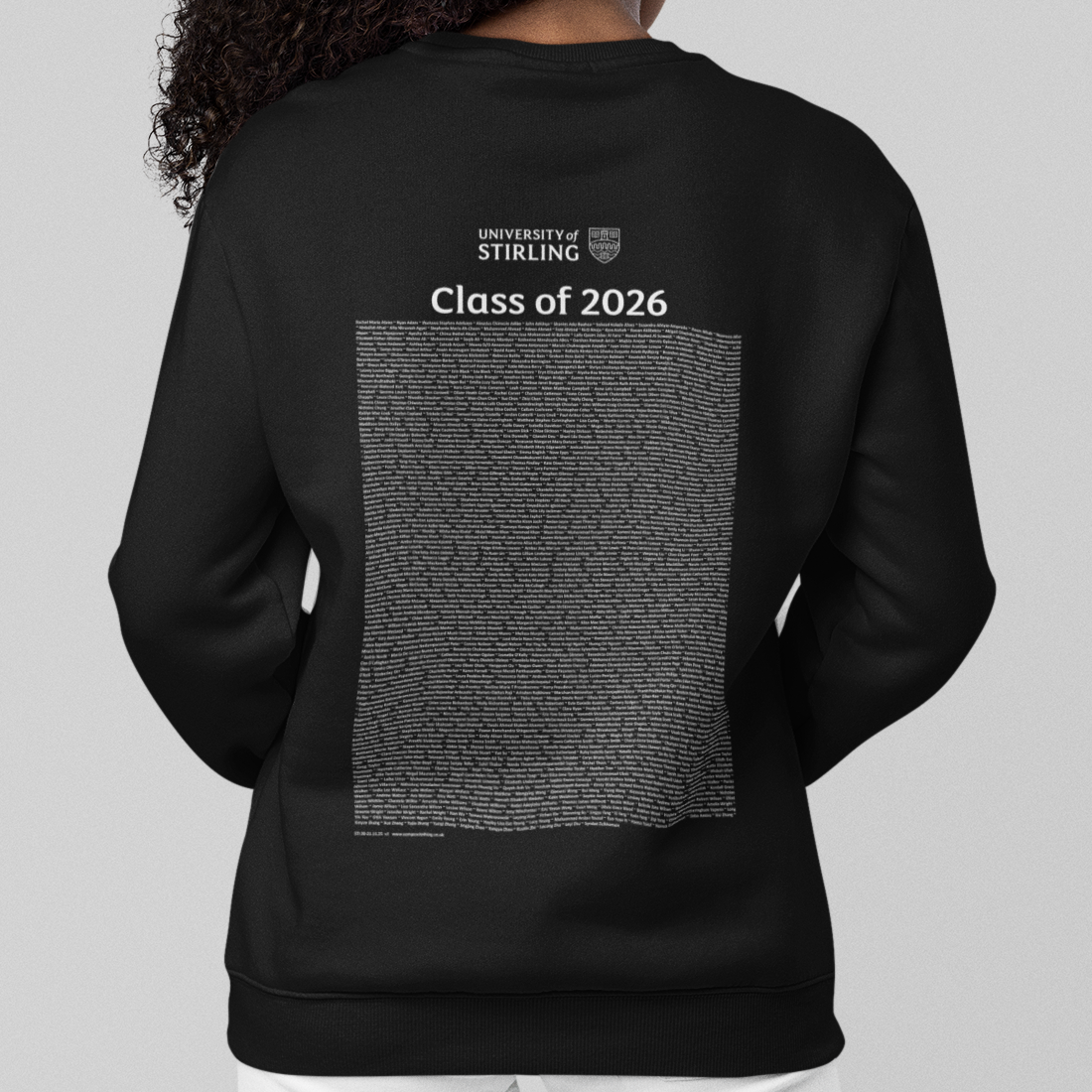 University of Stirling - Graduation Names-list - Organic Sweatshirt