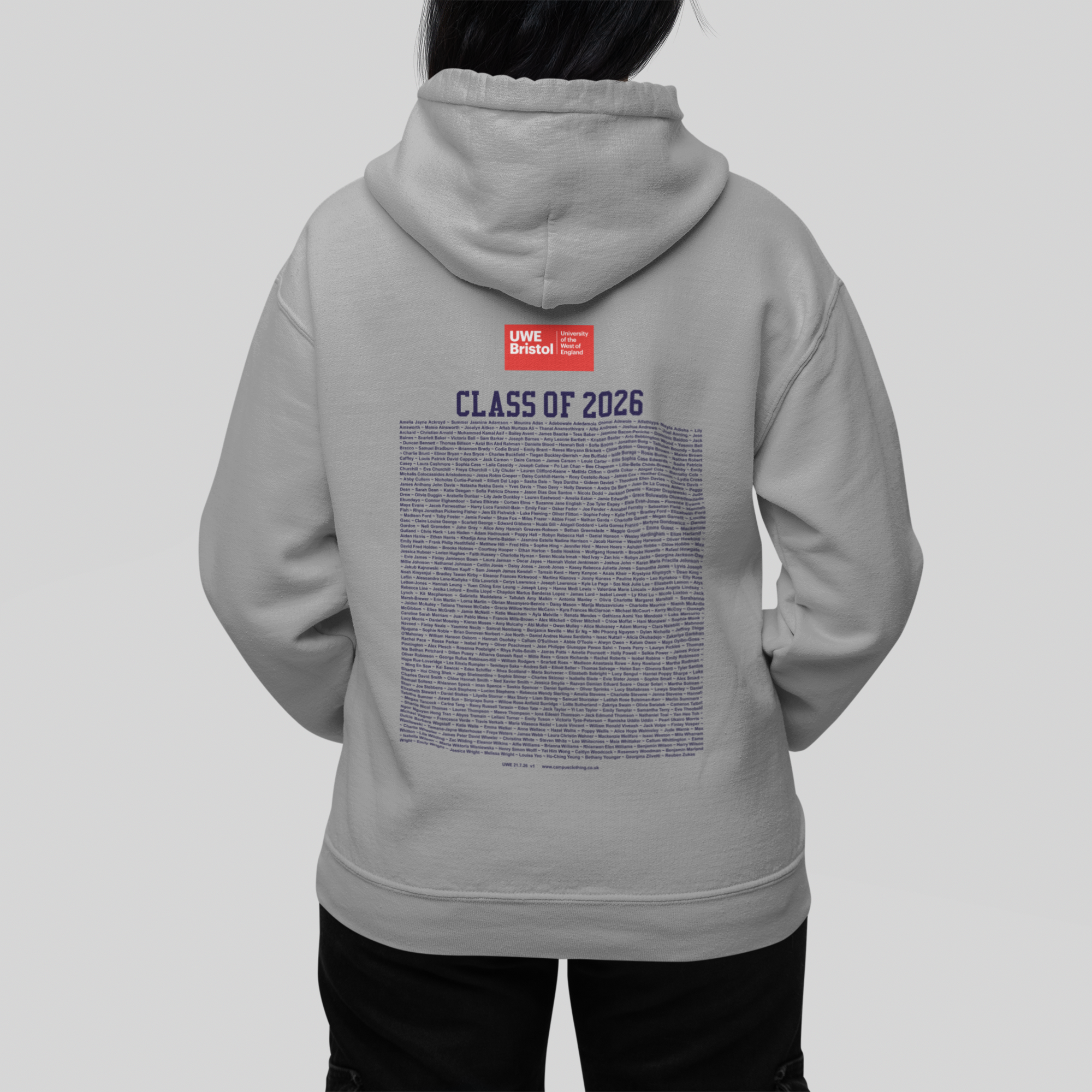 University of the West of England (UWE) - Graduation Names-list - Hoodie