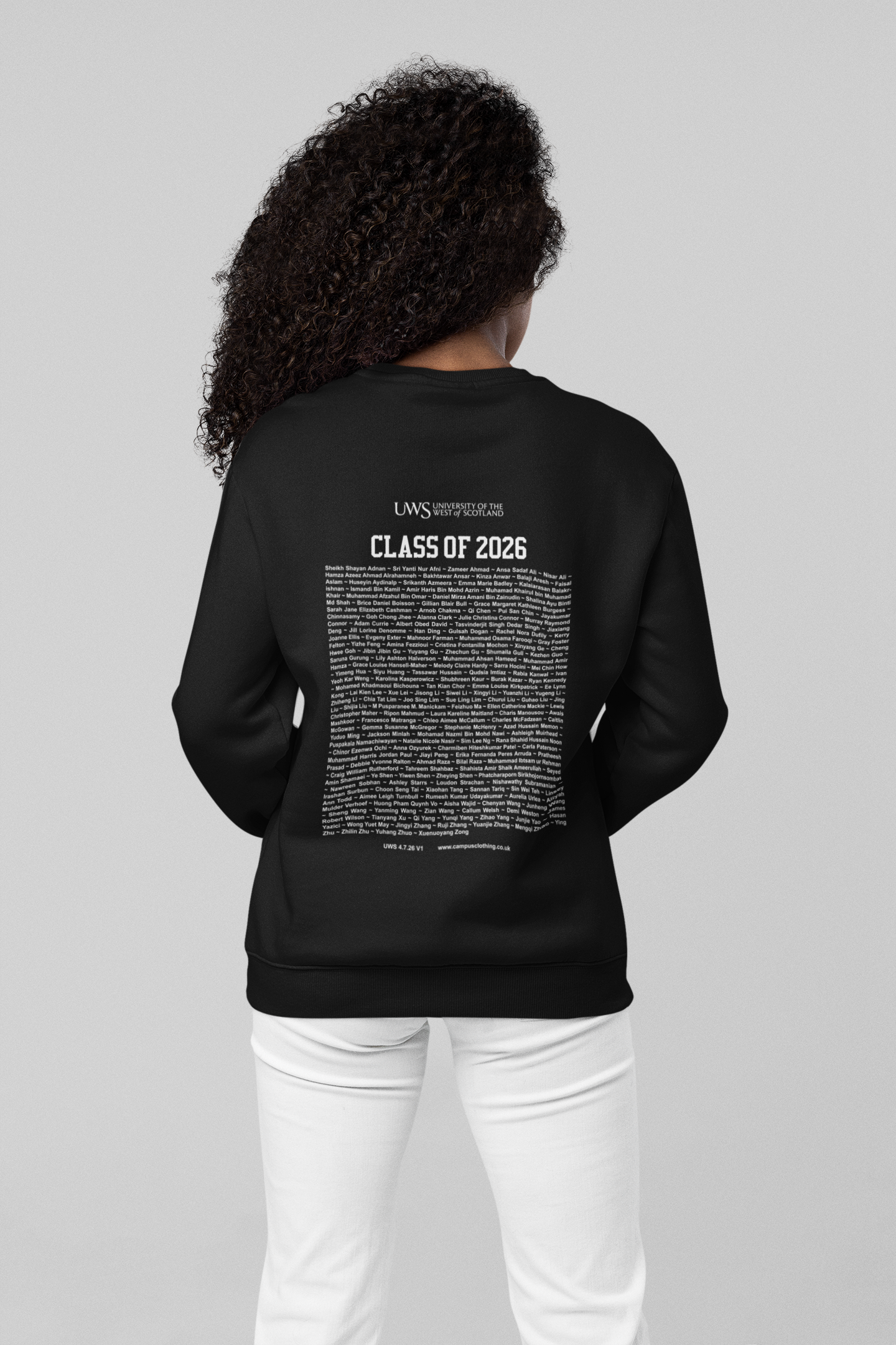 University of the West of Scotland - Graduation Names-list - Organic Sweatshirt