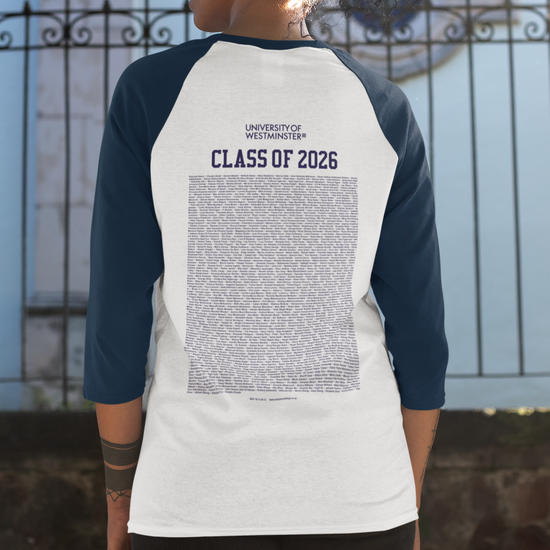 University of Westminster - Graduation Names-list - Fitted Baseball T-shirt