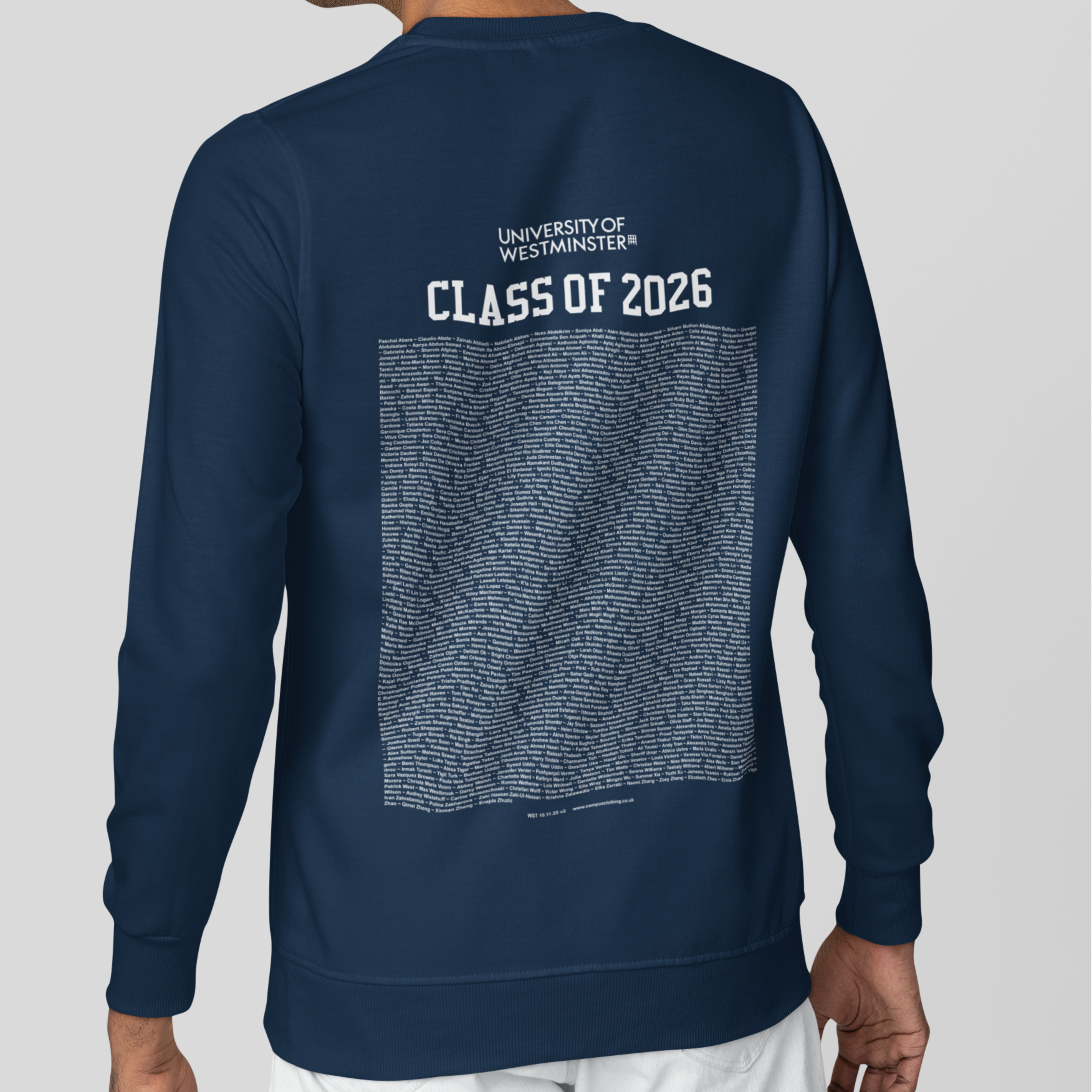 University of Westminster - Graduation Names-list - Organic Sweatshirt