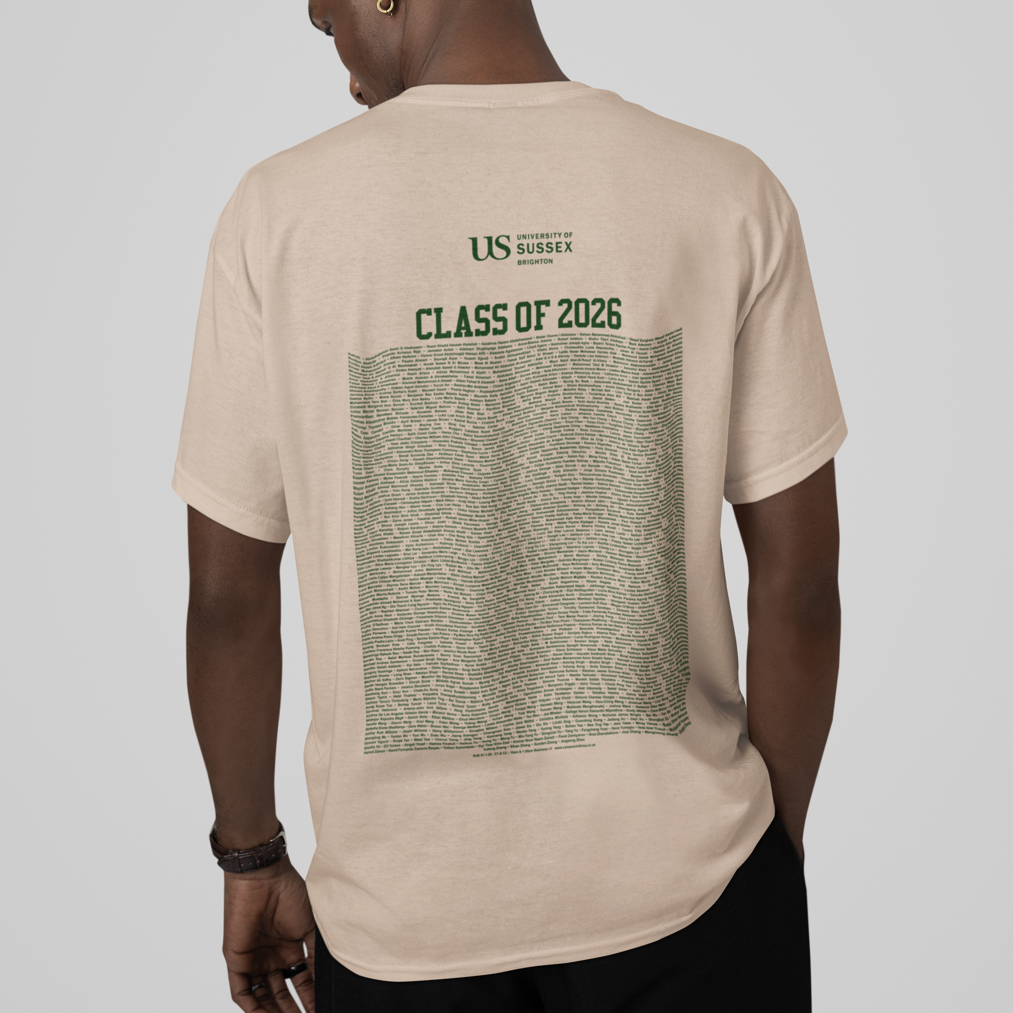 University of Sussex - Graduation Names-list - Standard T-shirt