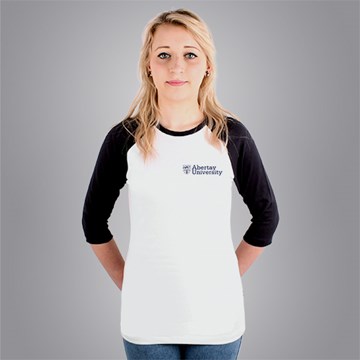 Fitted Abertay University Graduation 3/4 sleeve Baseball T-shirt