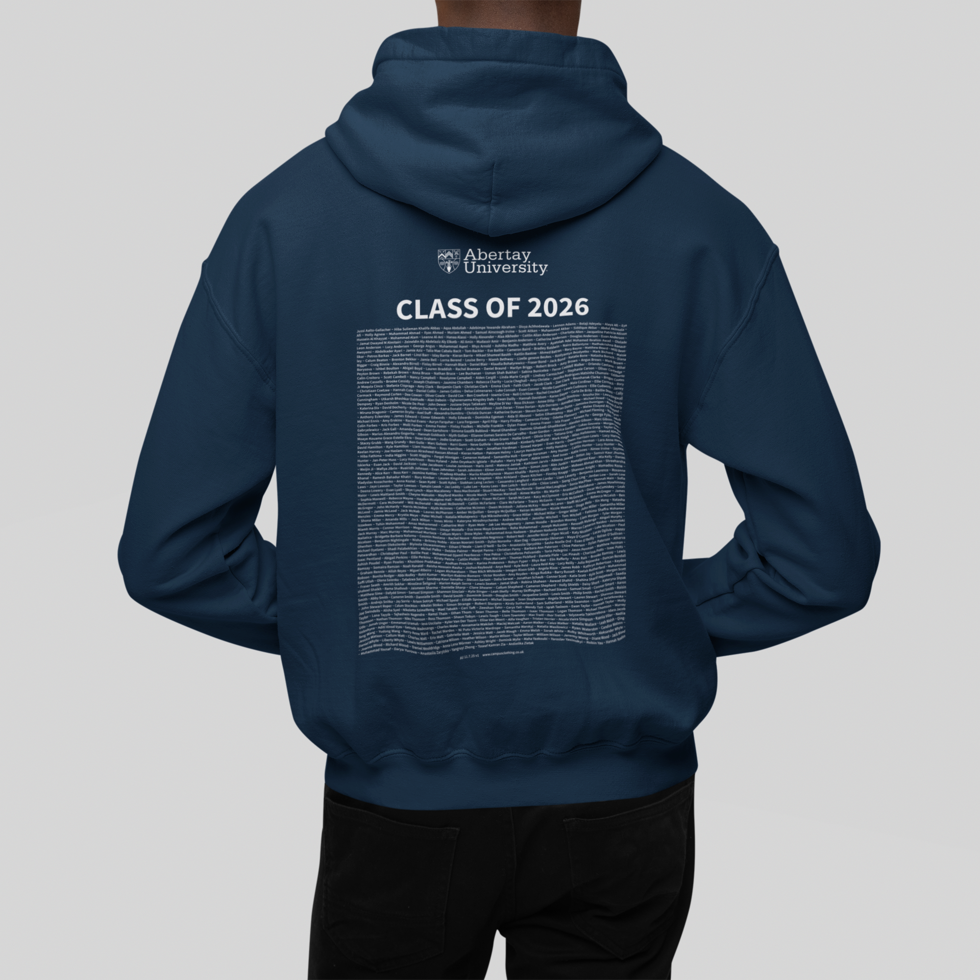 Abertay University - Graduation Names-list - Zip Hoodie