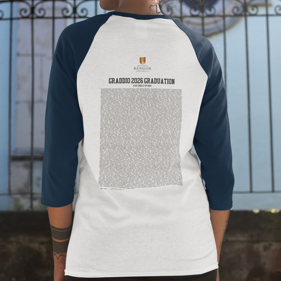 Bangor University - Graduation Names-list - Fitted Baseball T-shirt