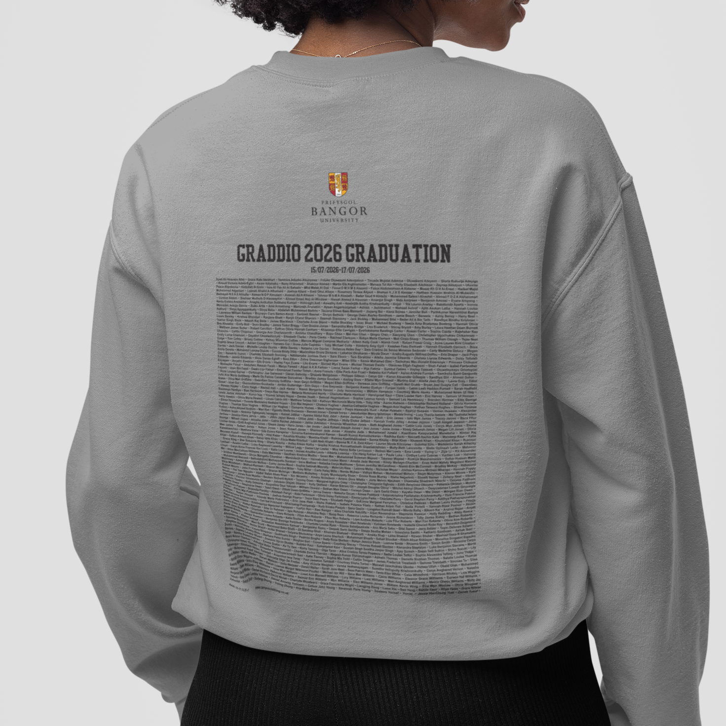Bangor University - Graduation Names-list - Organic Sweatshirt