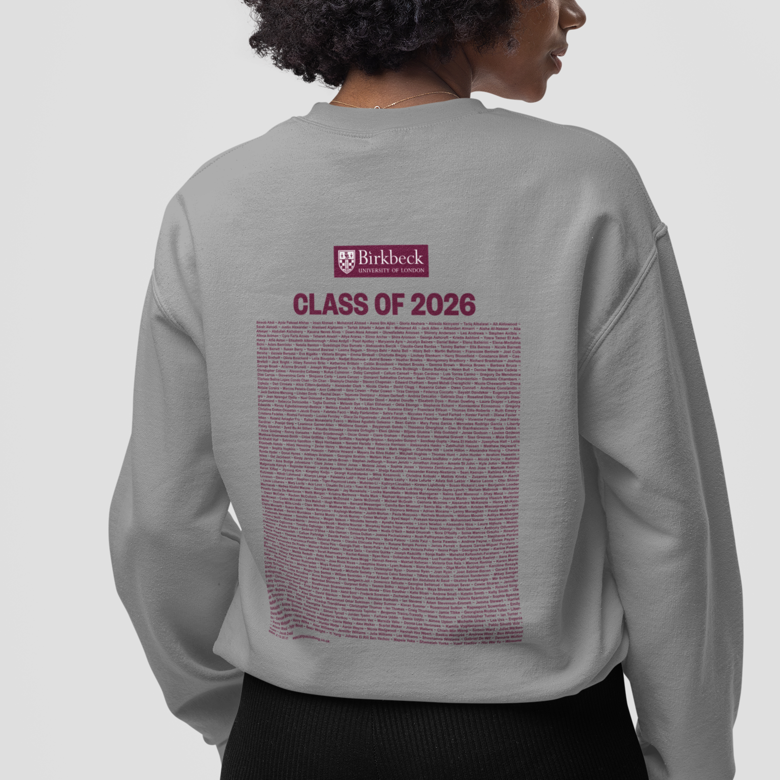Birkbeck, University of London - Graduation Names-list - Organic Sweatshirt