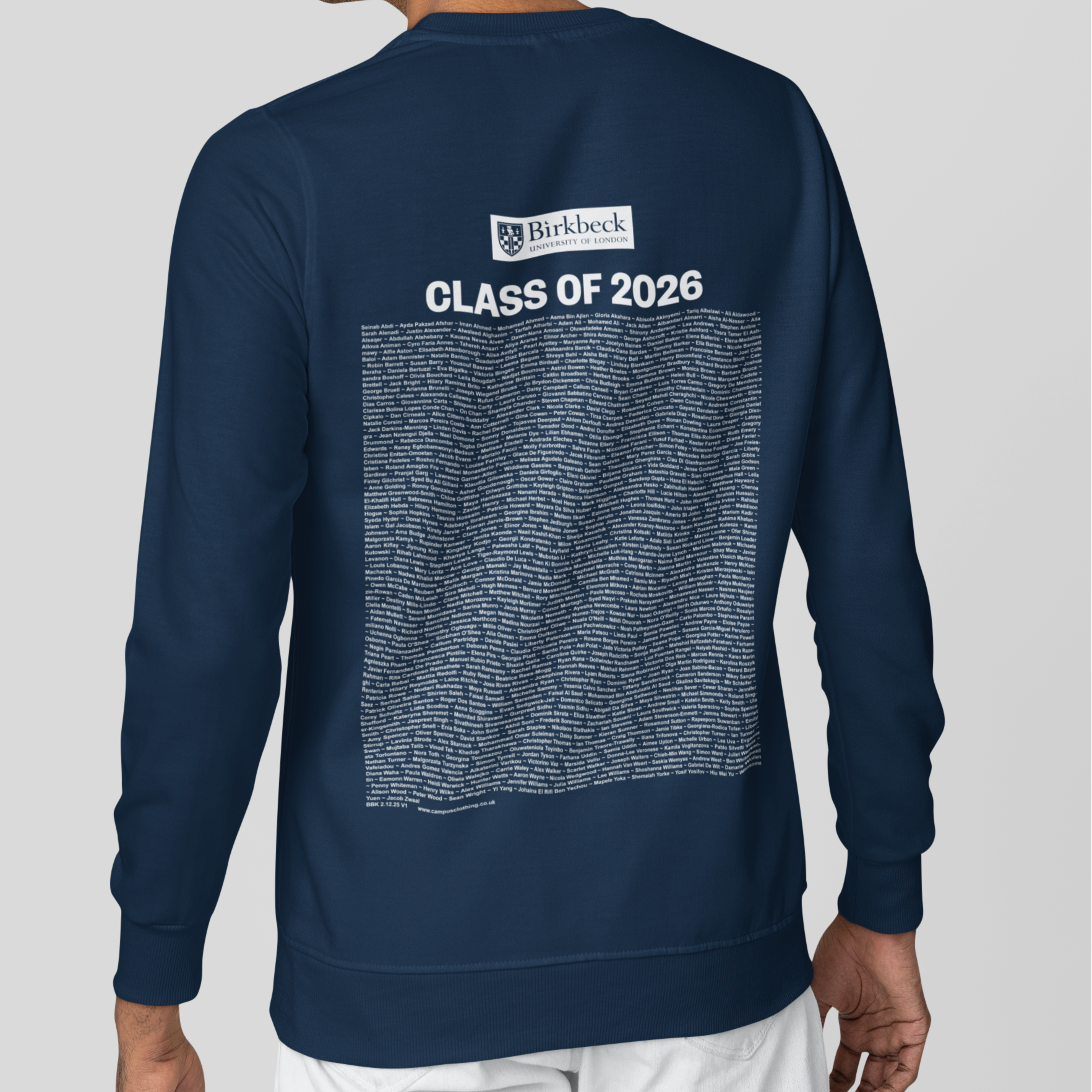 Birkbeck, University of London - Graduation Names-list - Organic Sweatshirt