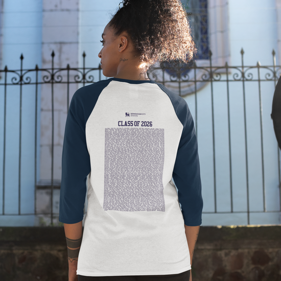 Birmingham City University - Graduation Names-list - Fitted Baseball T-shirt