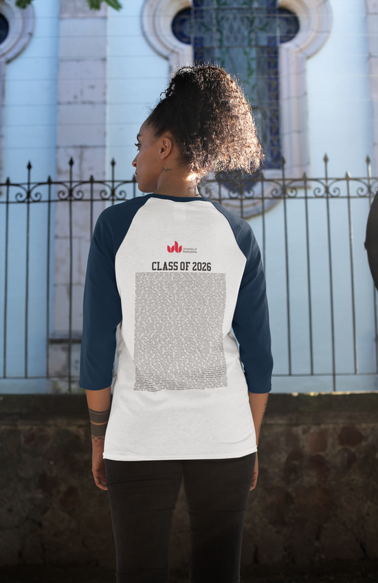 University of Bedfordshire - Graduation Names-list - Fitted Baseball T-shirt