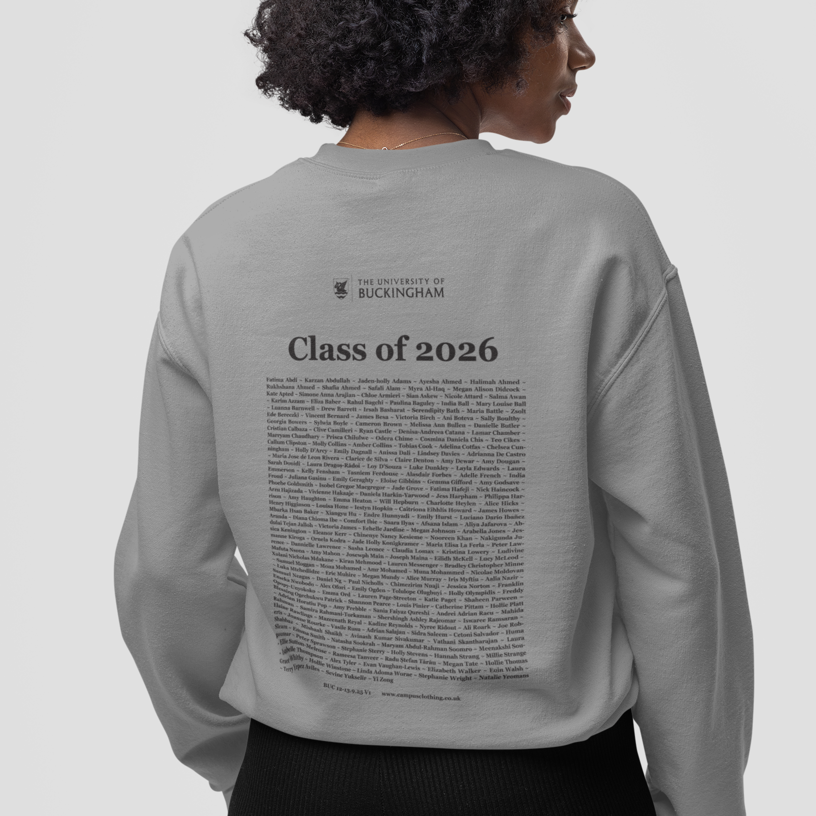 University of Buckingham - Graduation Names-list - Organic Sweatshirt