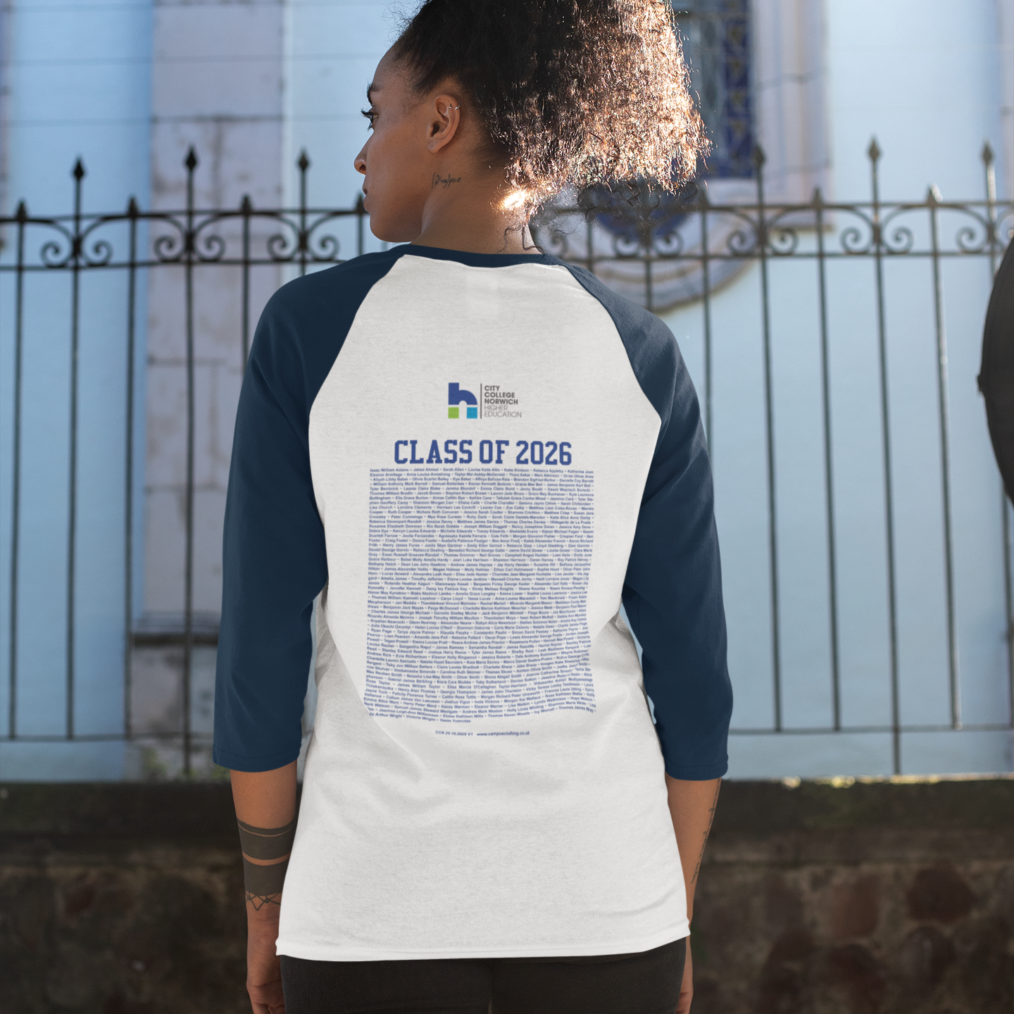 City College Norwich - Graduation Names-list - Fitted Baseball T-shirt