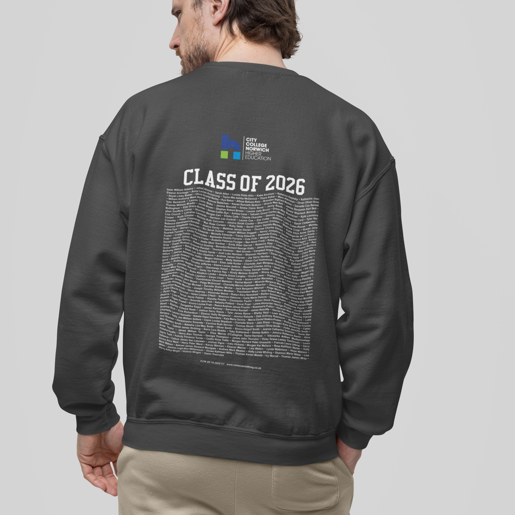 City College Norwich - Graduation Names-list - Organic Sweatshirt