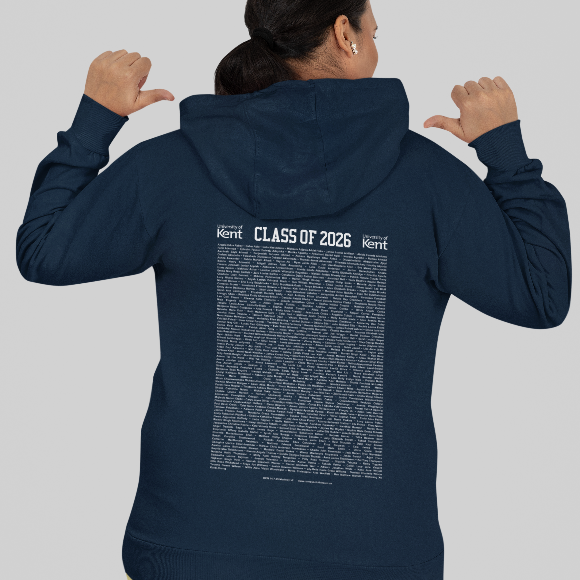 University of Kent - Graduation Names-list - Hoodie