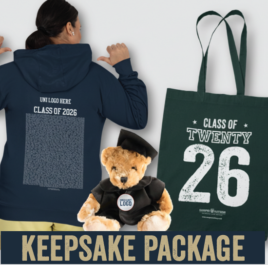 University of Roehampton London - Keepsake Package - Graduation Hoodie, Bear & Tote Bag