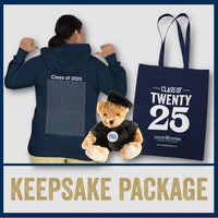 Navy Graduation Hoodie, Bear & Tote Bag Keepsake Package