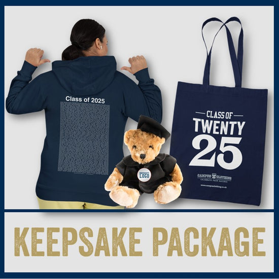 Navy Graduation Hoodie, Bear & Tote Bag Keepsake Package
