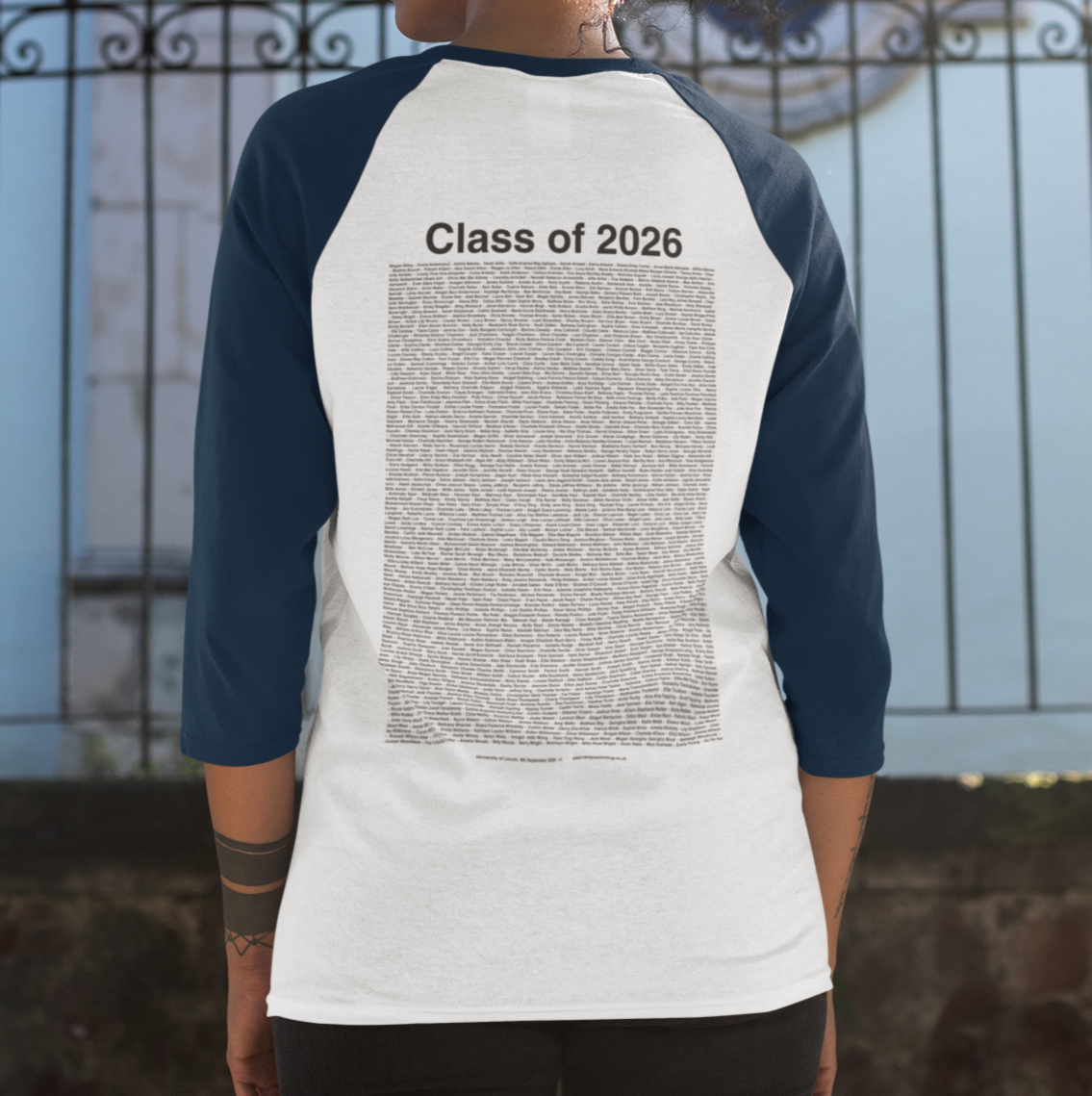 University of Lincoln - Graduation Names-list - Fitted Baseball T-shirt