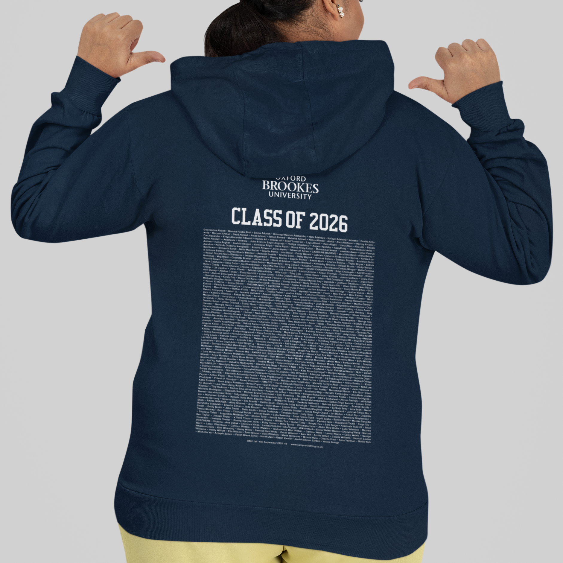 Oxford Brookes University - Graduation Names-list - Hoodie