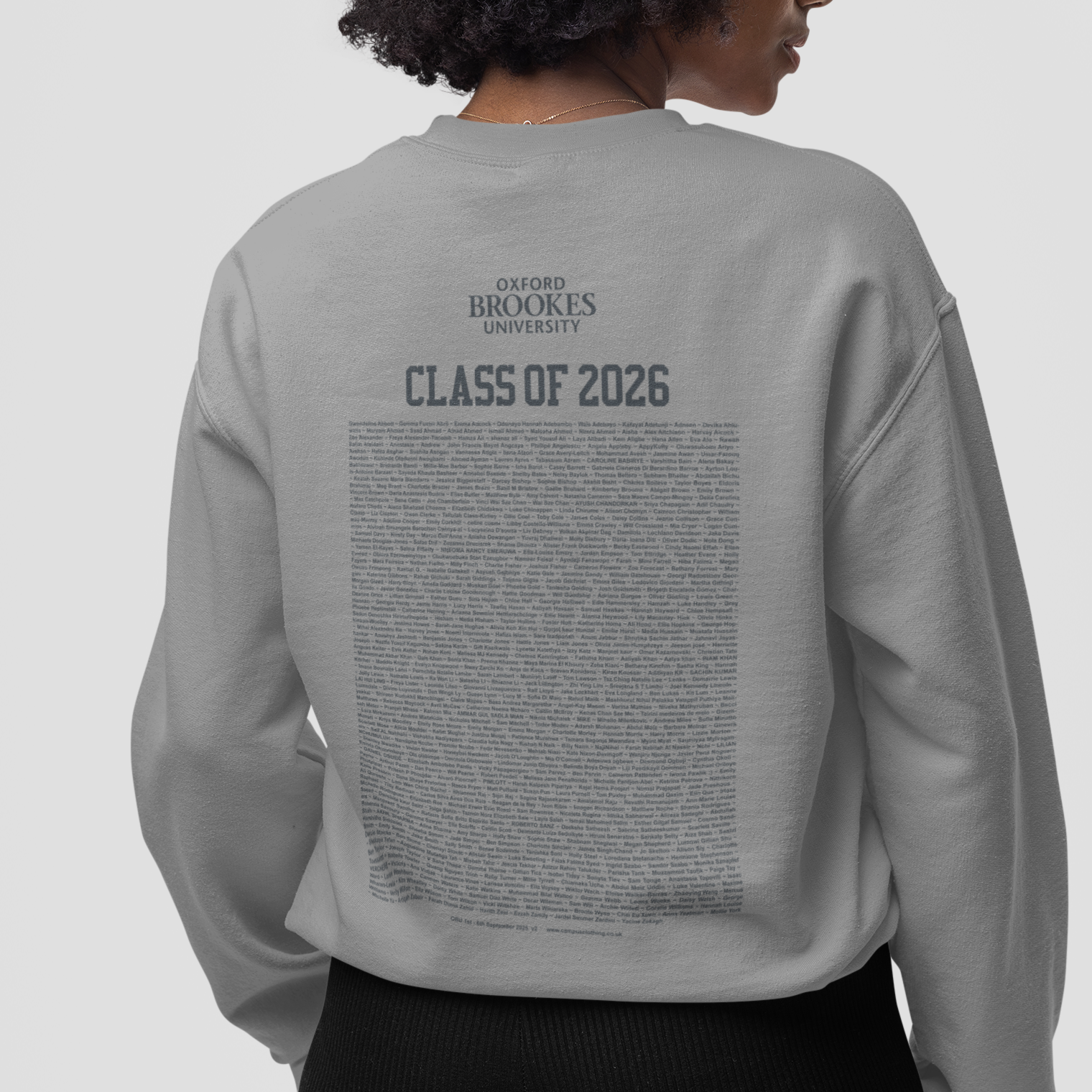 Oxford Brookes University - Graduation Names-list - Organic Sweatshirt