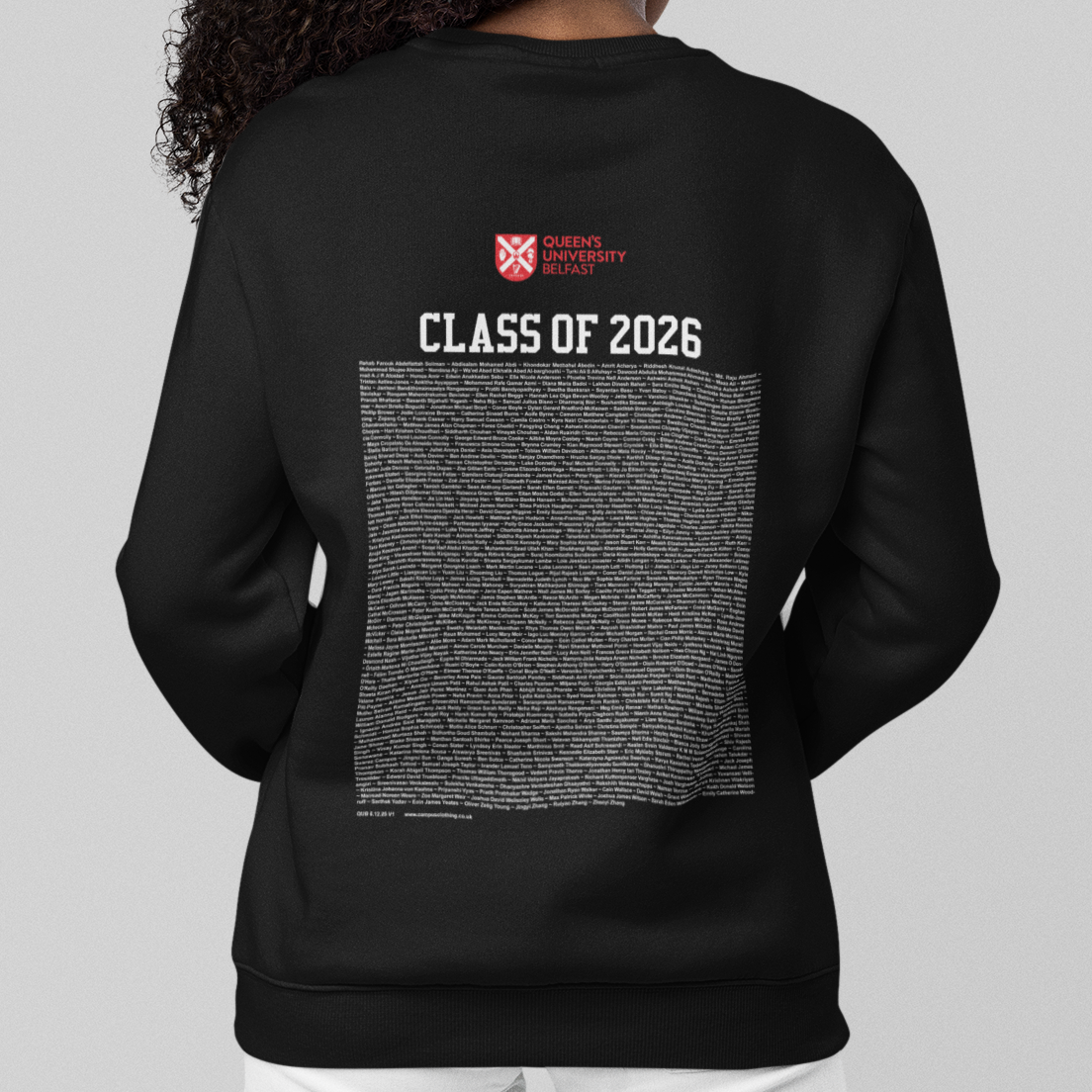 Queen's University Belfast - Graduation Names-list - Organic Sweatshirt