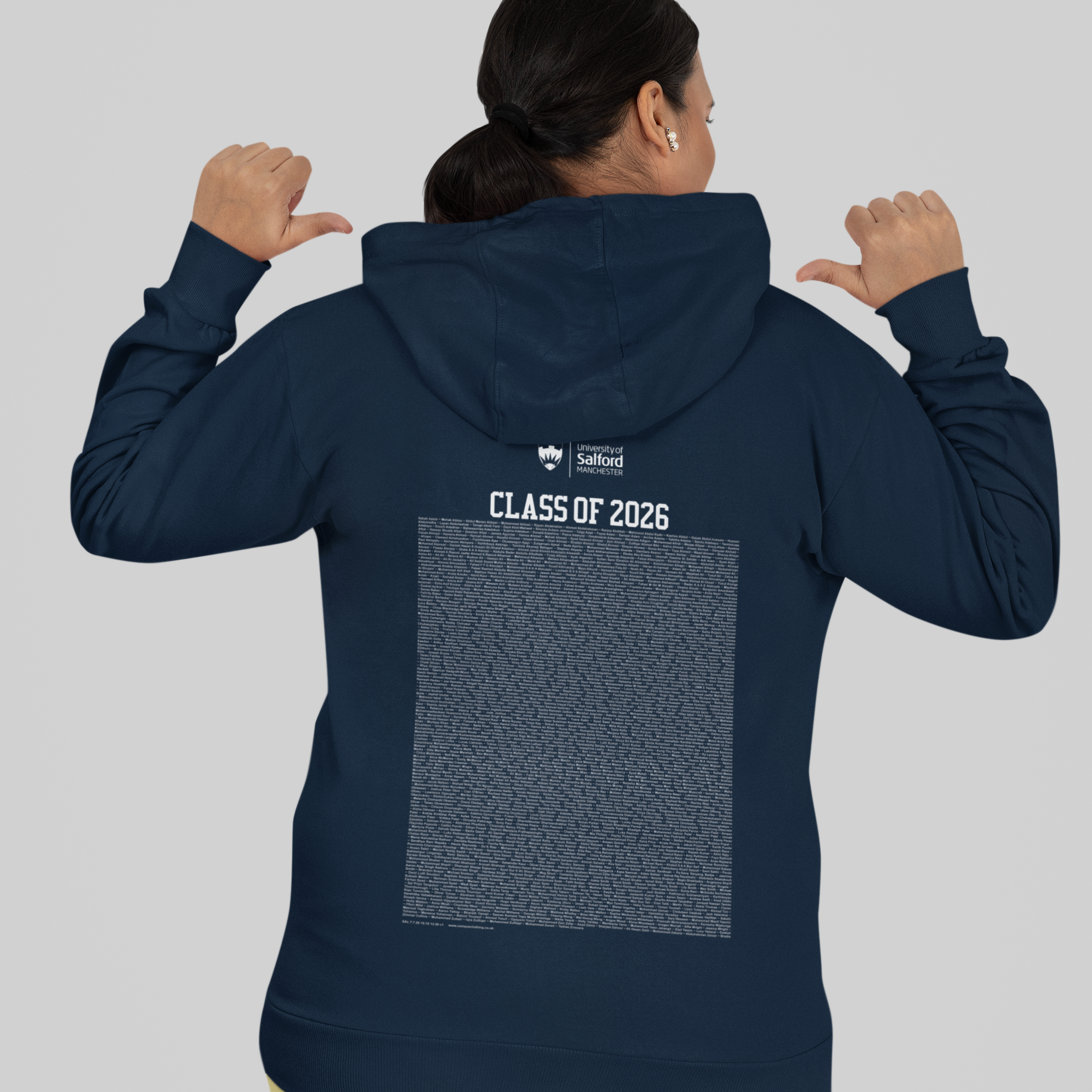 University of Salford - Graduation Names-list - Zip Hoodie
