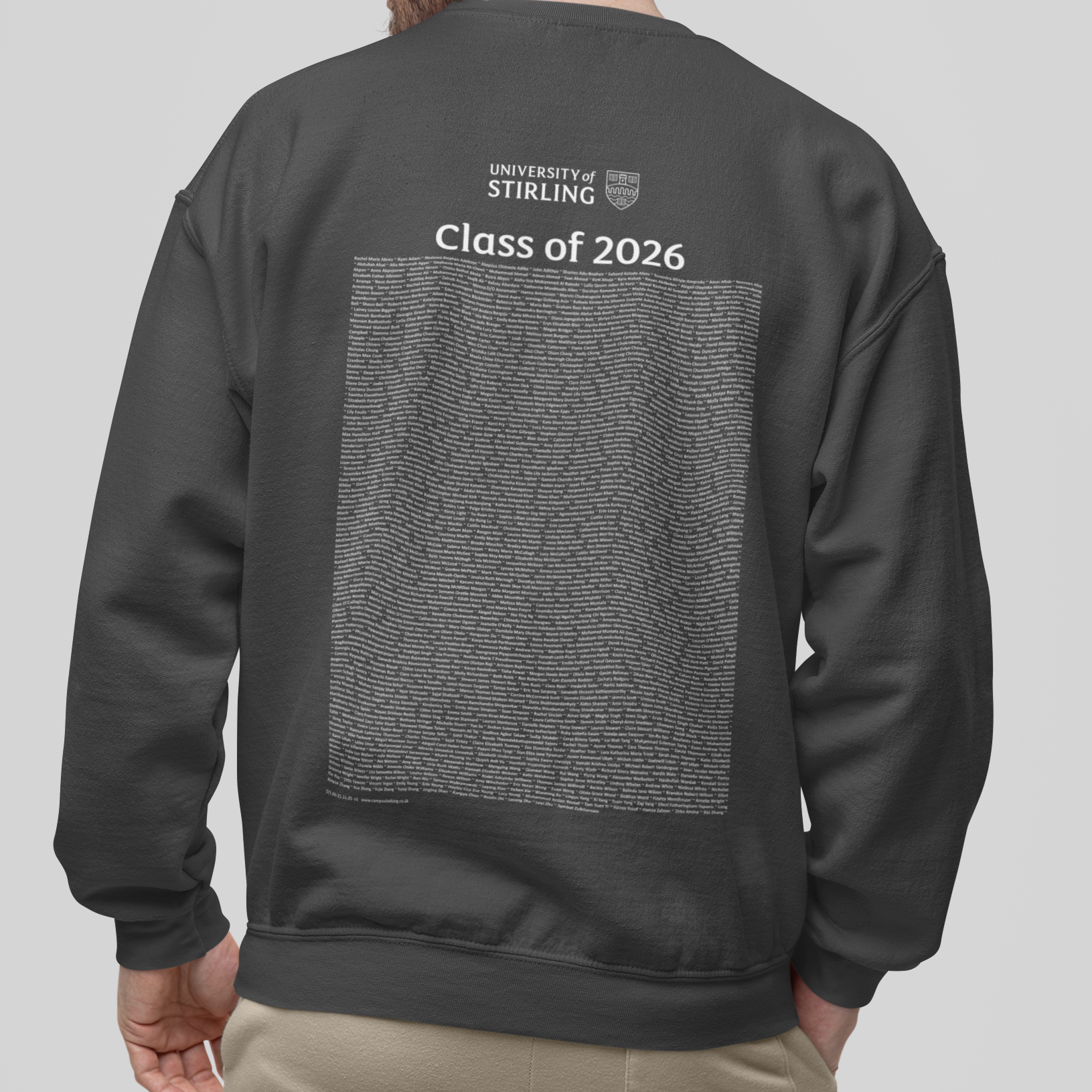 University of Stirling - Graduation Names-list - Organic Sweatshirt