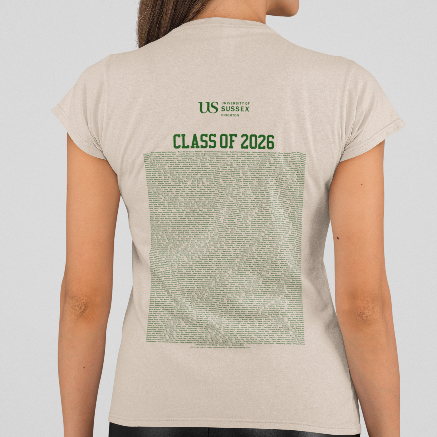 University of Sussex - Graduation Names-list - Fitted T-shirt