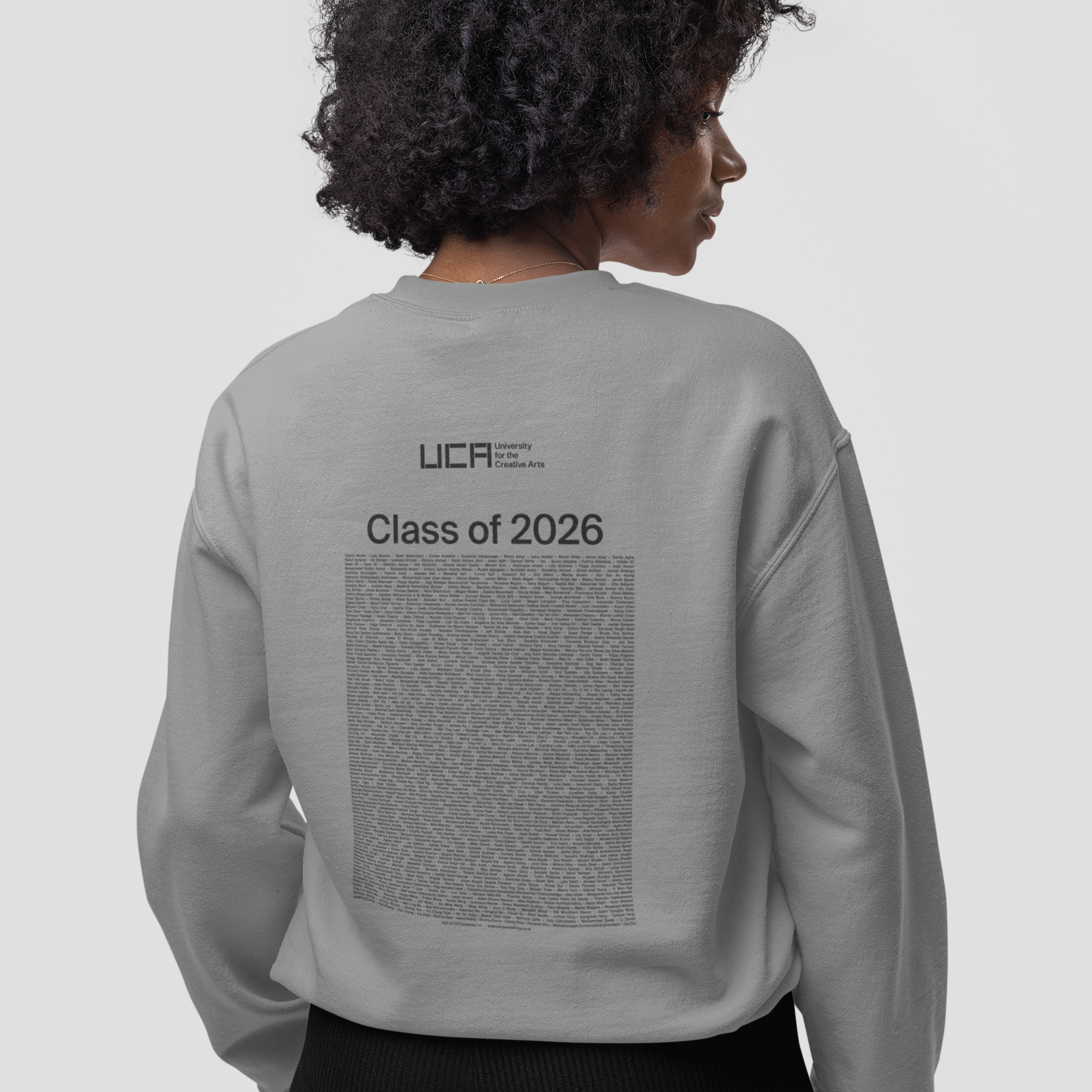University for the Creative Arts - Graduation Names-list - Organic Sweatshirt