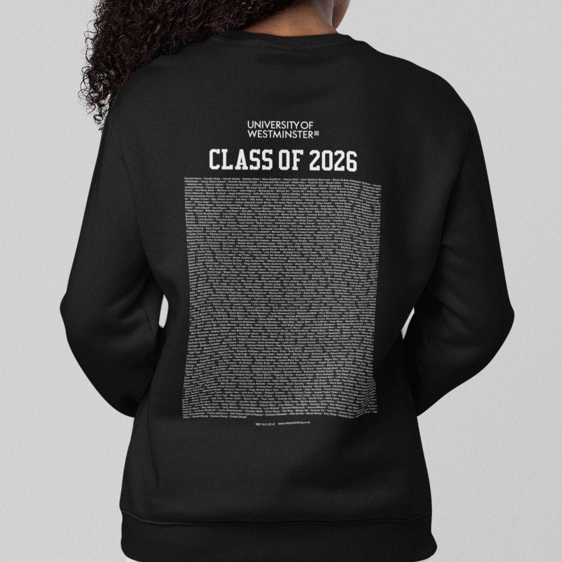 University of Westminster - Graduation Names-list - Organic Sweatshirt